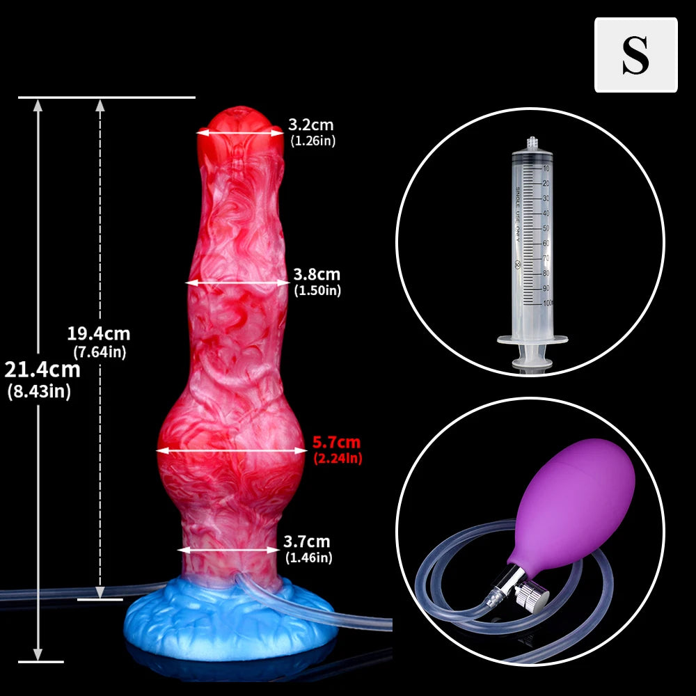 ASHBURN Knot Inflatable Ejaculation Dildo LARGE