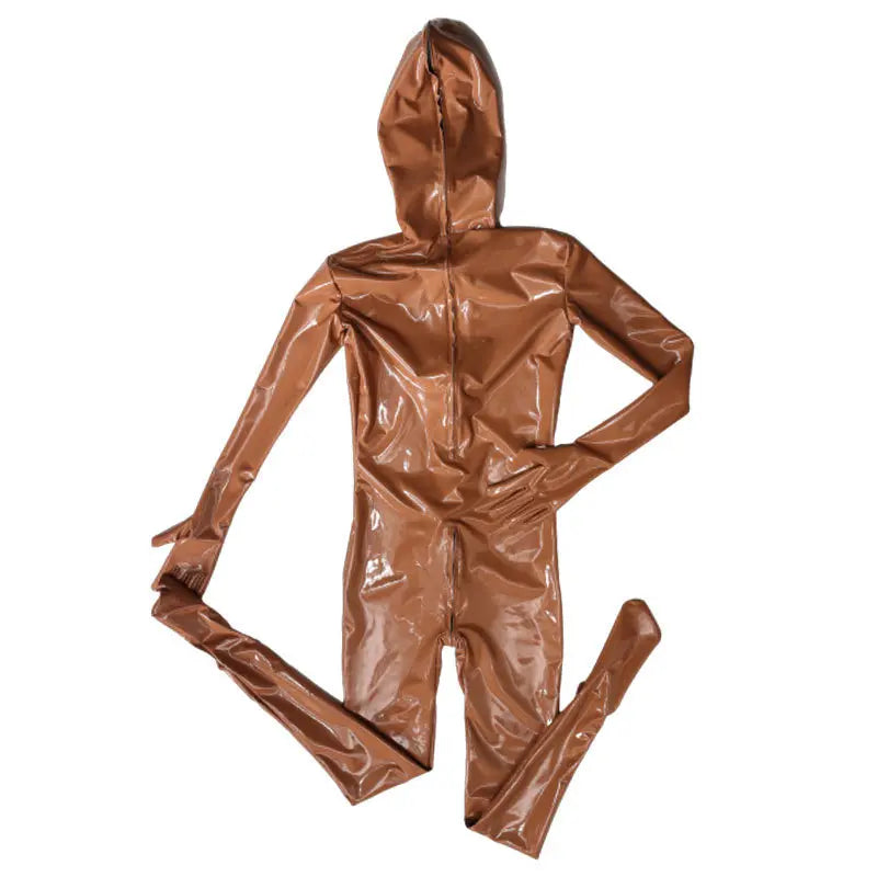 Sexy Men Maid Full Bodysuit Exotic Bulge Pouch Sheath PVC Shiny Jumpsuit Cosplay Cosutmes Tigths Club Outfits Role Play Zentai