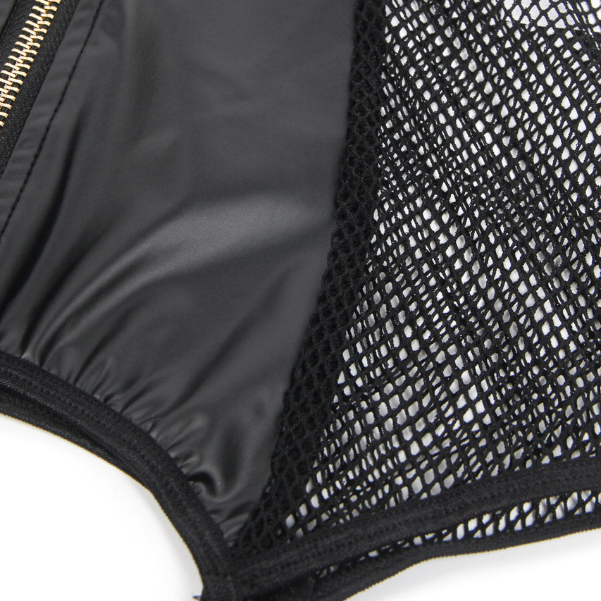 Pleather Deep V Halter Chemise