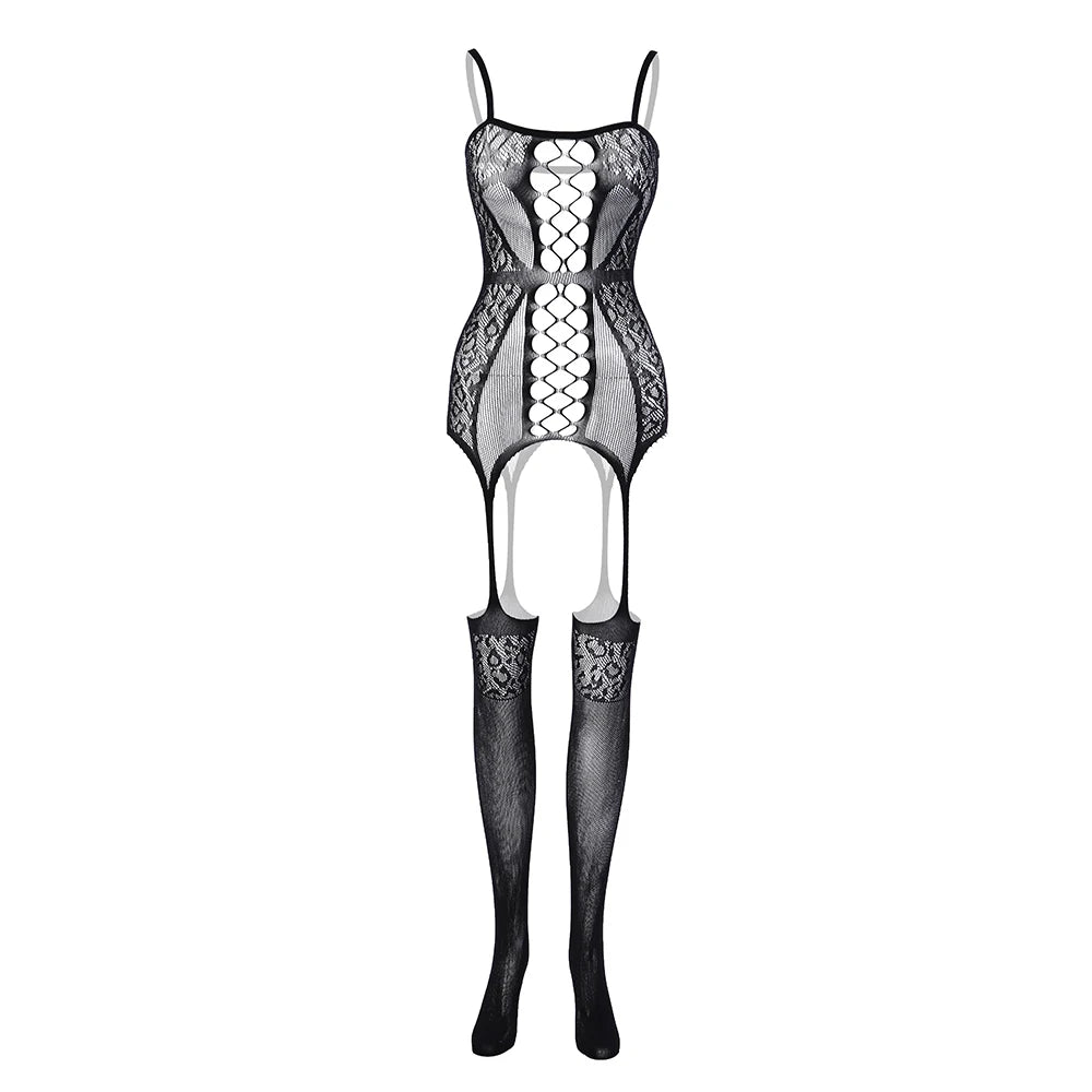 Sexy Lingerie Bodysuits Fishnet Bodystockings For Women Dress Open Bra Crotchless Teddies Bodysuits Female Sexy Porno Underwear