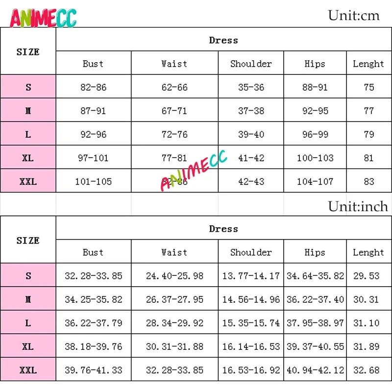 ANIMECC in Stock Marin Kitagawa Cosplay Costume Wig Pink Waitress Sweet Maid Dress Anime Halloween Party for Women