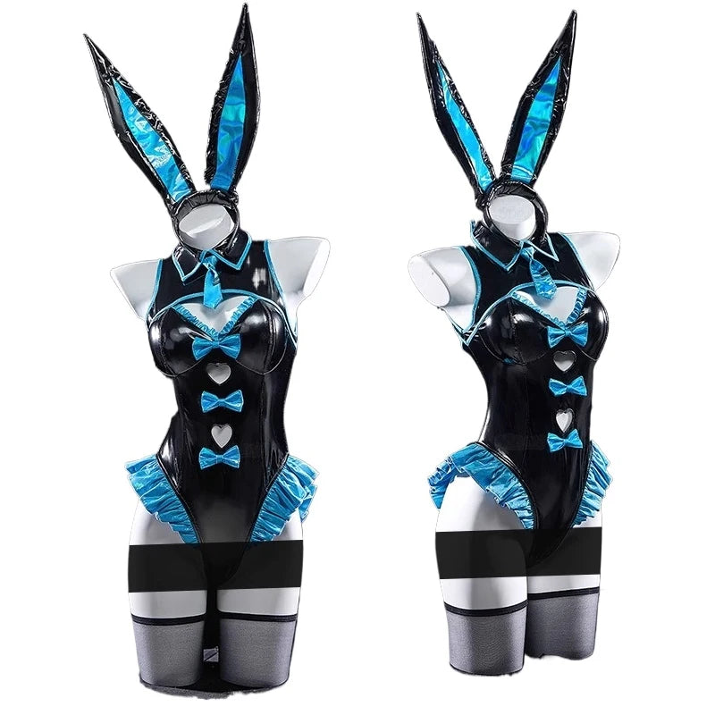 Anime Bunny Girl Cosplay Costumes Women Sexy See Through Bodysuit Socks Suit Cute Rabbit Ears Uniform Halloween Carnival Clothes