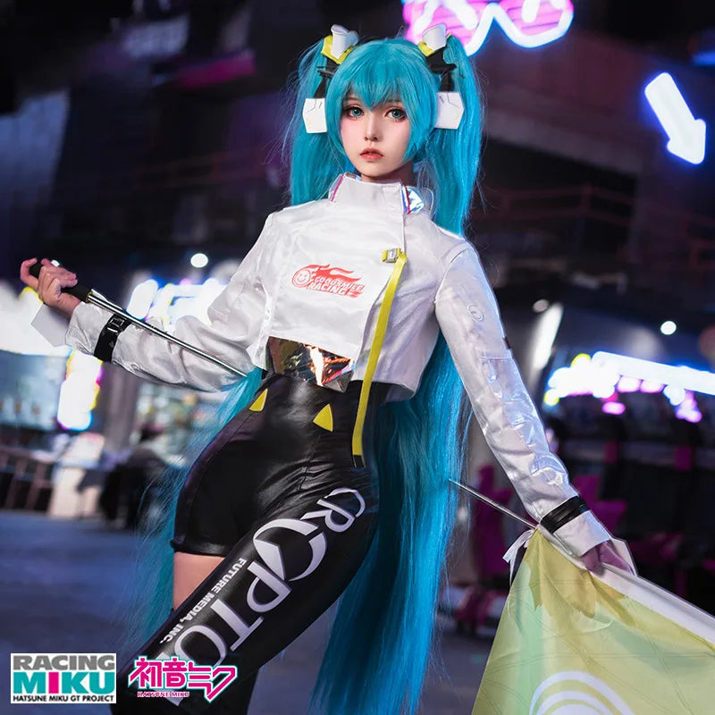 VOCALOIDD 2022 Racing MIKUU Cosplay Costume VOCALOID Cos GT Project Cosplay Racing Suits Mikuu Costume with Cosplay Wig