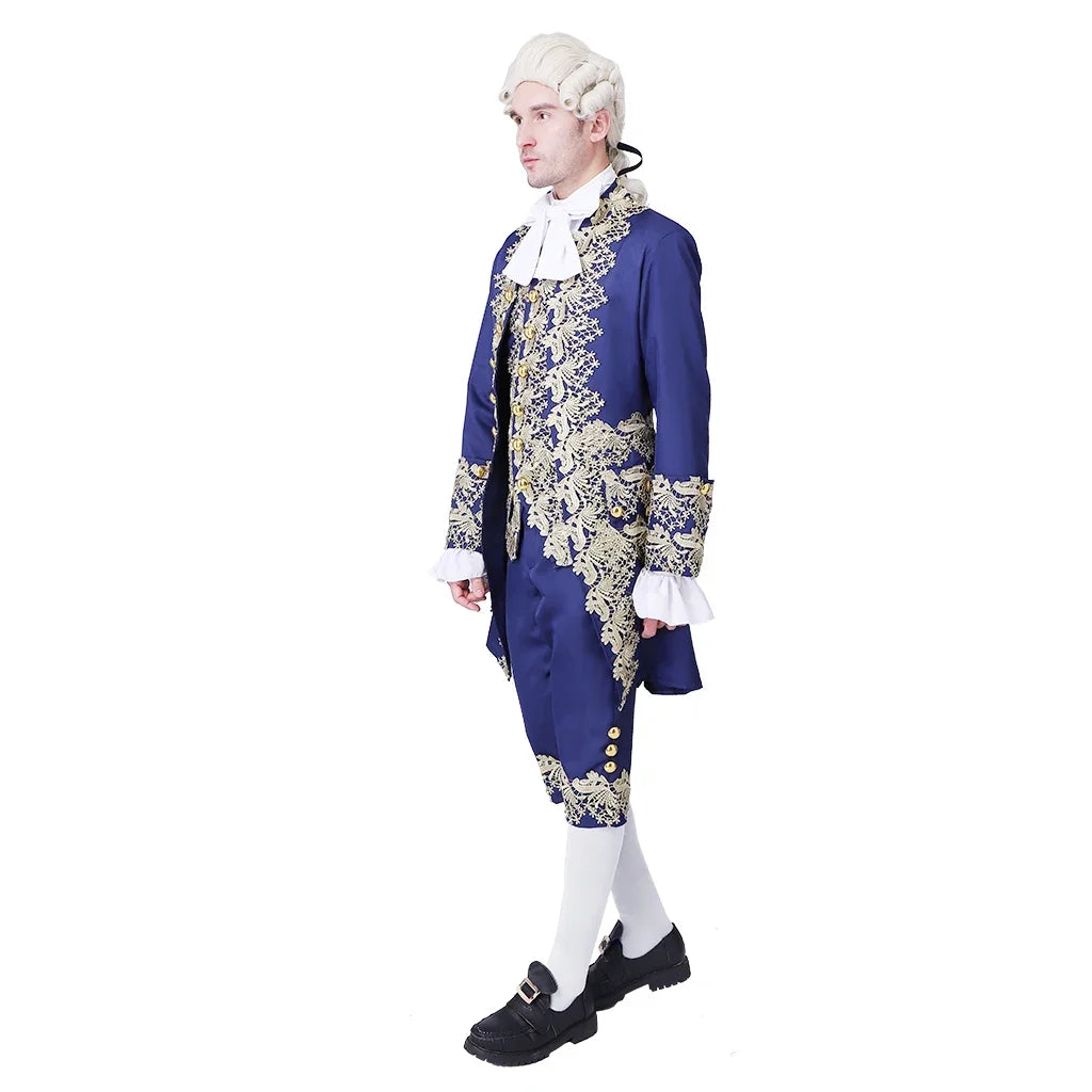 18th Century Men's Victorian Costume Regency Tailcoat Jacket Marie Antoinette Costume Suit Halloween Partywear Costume Outfit