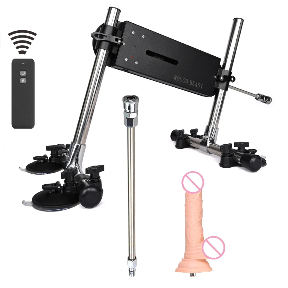 ROUGH BEAST Automatic Sex Machine with Dildo Attachment Wireless 70W Power Masturbation Machine for Women Telescopic Men Sex Toy