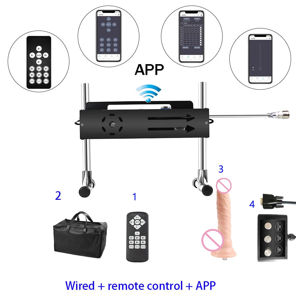 NEW Wireless APP Sex Machine with Amazing Features,Powerful,All Angle Adjustable,No Moveback Machine,200W motor, stroke 15cm