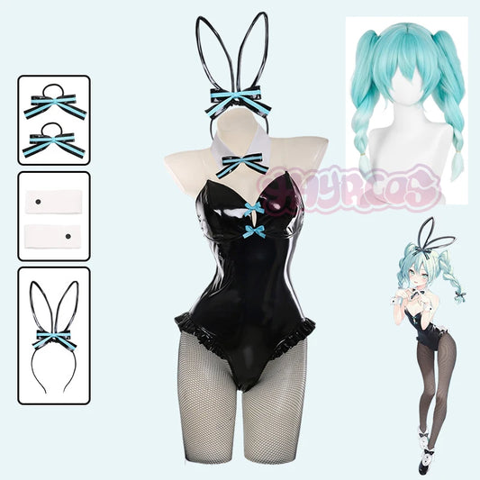 Sexy Mikkuuu 16th Anniversary Cosplay Costume Girl Cute Uniforms Dress Mikuu Lovely Cosplay Jumpsuit And Wig Halloween Bunny Gir