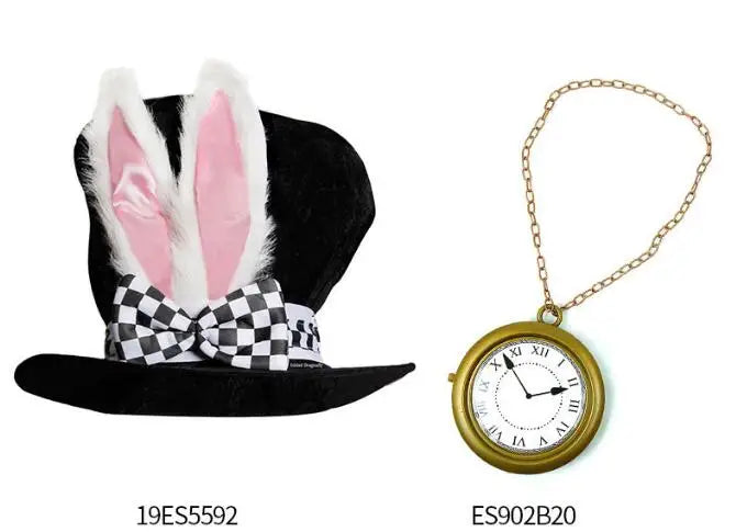 Rabbit Ear Hat Pocket Watch Stocking Bow Tie Nose Set Easter Day Ecowalson Halloween White Rabbit Hat Alice Wonderland Cosplay