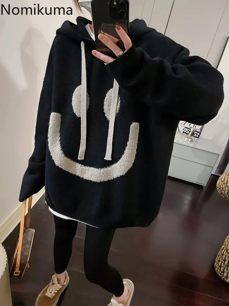 Thicked Oversized Pullovers for Women 2025 Fall Winter Clothing Hooded Casual Jumper Fashion Knitting Sweater Tops Sueter Mujer