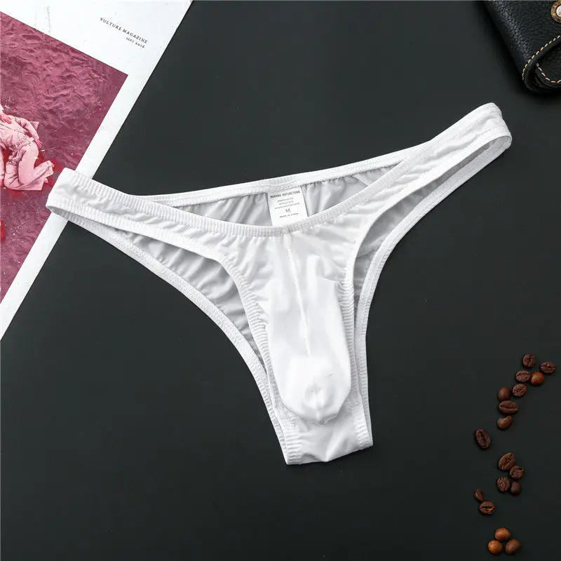 New Hot Mens G Strings Thongs Men Silky Penis Mix-Colors Bikini Pouch Panties Men Underwear Sexy Briefs T-back Ultra-thin Solid