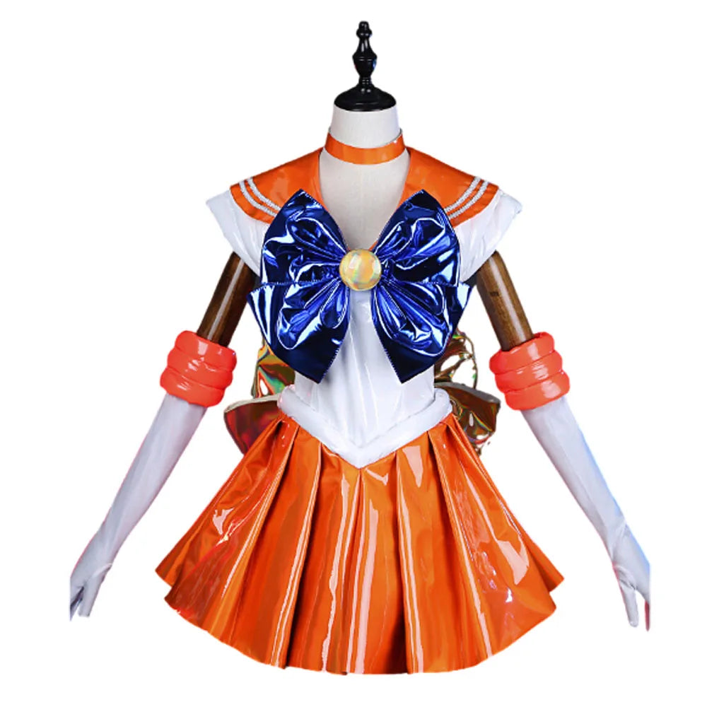 AGCOS Sailor Moon Aino Minako 30th Anniversary Cosplay Costume Aino Minako Combats Dress Anime Roleplay Sexy Uniforms
