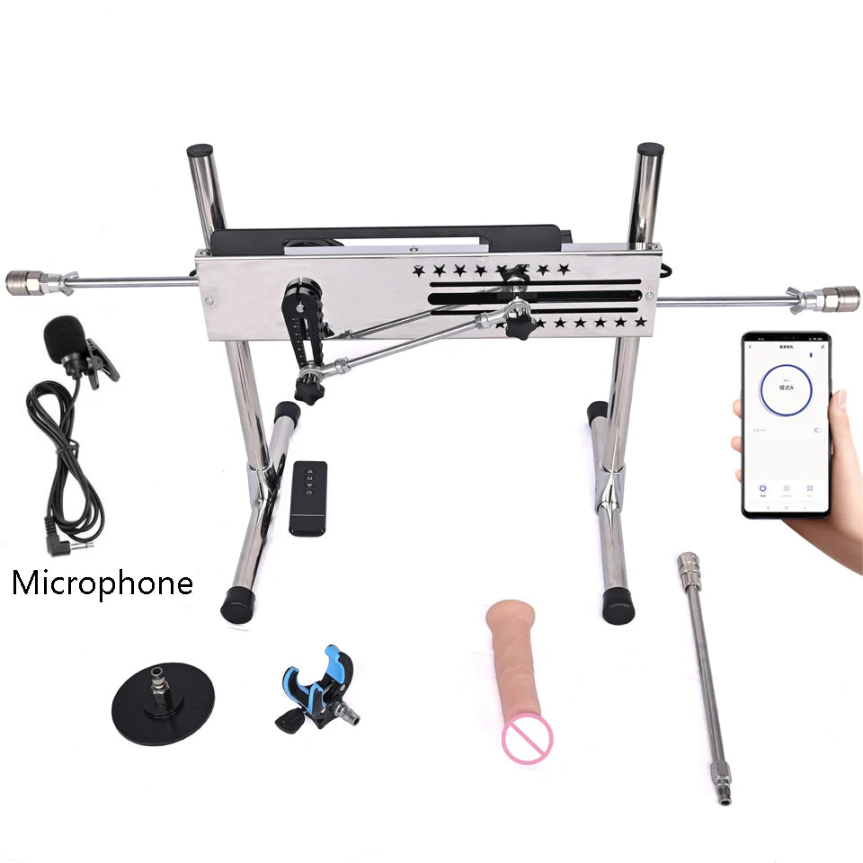 ROUGH BEAST Sex Machine for Women and Men 120W Power APP Control Masturbation Machine with Vac-U-Lock Dildos 2 People Sex Toys