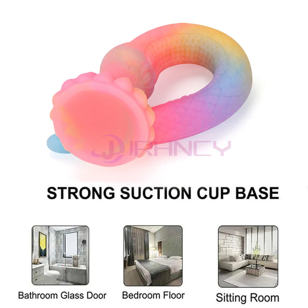 ASHBURN Super Huge Luminous Long Butt Plug Silicone Dildo Octopus Tentacles Anal Plug Dildo, Prostate Massage, BDSM Dilatador, 33"