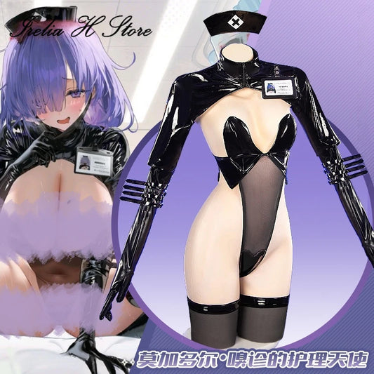 Irelia H Store Azur Lane MNF Mogador Cosplay Costume Anime Mogador Sexy lingeries Nurse Jumpsuit Private Photo Shoot