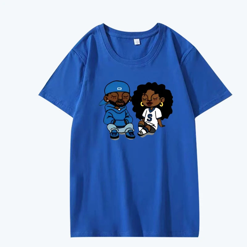 Rapper Kendrick Lamar and SZA II T Shirt men women Oversized 100% Cotton Hot sale short sleeve Summer top Unisex plus size tops