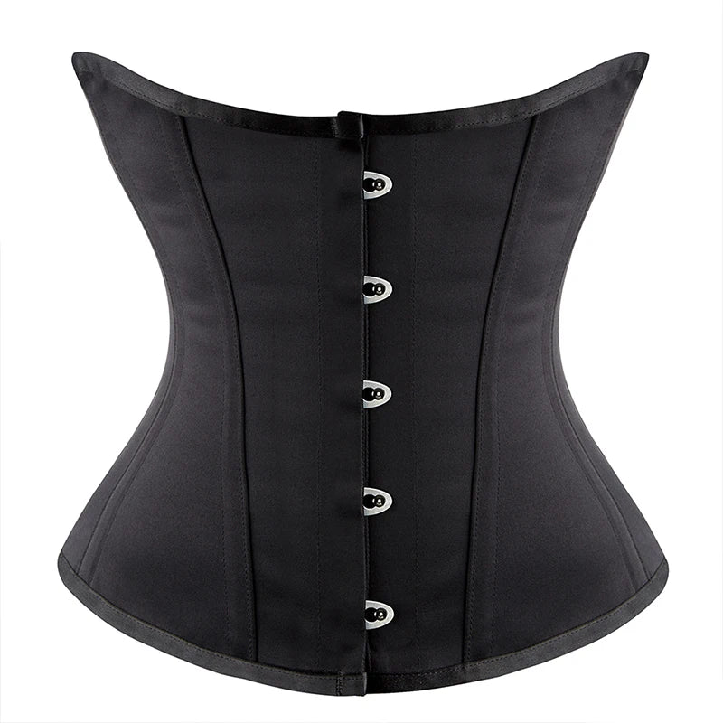 Women Underbust Corset Top Steel Bones Slimming Gothic Bustier Tops Waist Trainer Cincher Belts Black Outfits Steampunk Corset