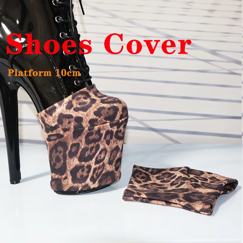 Colorful and colorful Velvet Women Boot Sandals Protective Cover 10CM Platform Shoes Cover Pole Dance  Dance Training  Cover