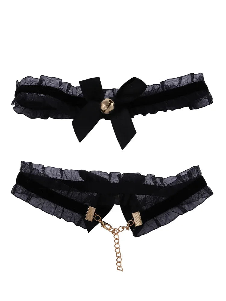 Erotic Bell Neck Collar Bondage Chain BDSM Fetish Stimulation Flirting Neck Strap Harness Sex Toy For Couple Cosplay Adult Games