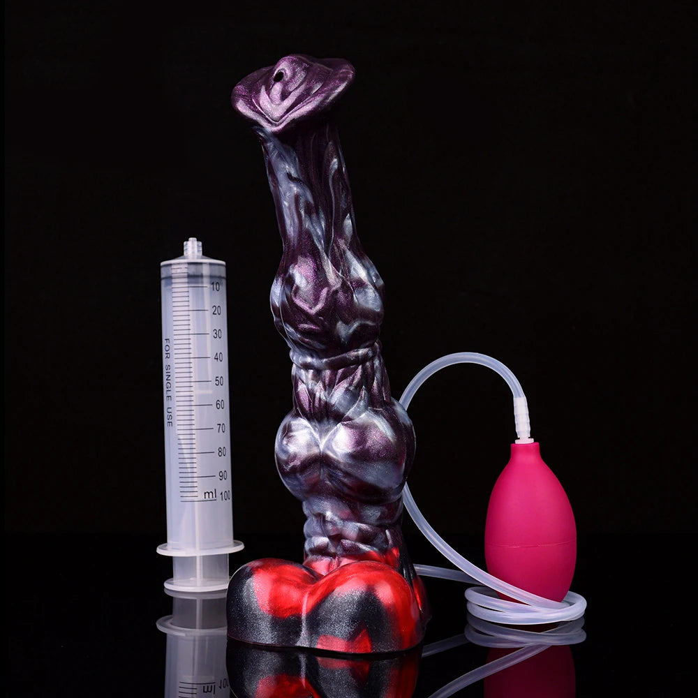 ASHBURN Huge Knot Squirting STALLION Dildo Silicone Water Spray