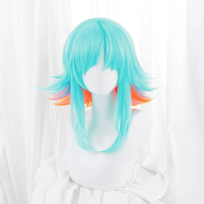 ROLECOS LOL KDA Super Fan Neeko Cosplay Wig 35-40cm Mixed Color Women Cosplay Wigs Heat Resistant Synthetic Hair