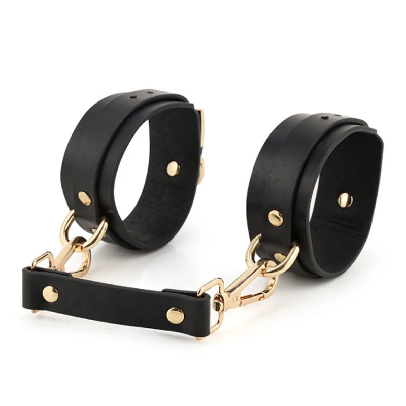 Adult Bed Game Set Safety Pu Leather Womens Mens Comfortable Bondage Romance BDSM Sexx Long Chain Mouth Ball