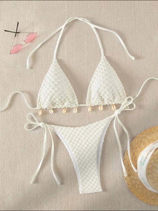 Melphieer NEW Shells Bikini Set Sexy Push Up Swimwear Women's Swimsuit Bathing Suits Swimming Suit For Women Maillot De Bain