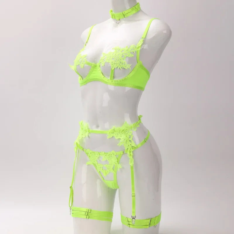 Toucheart Sexy Lingerie Cross Lace Splicing Women's Embroidery See-Through Passionate Temptation Leg Rings Free Charge Underwear