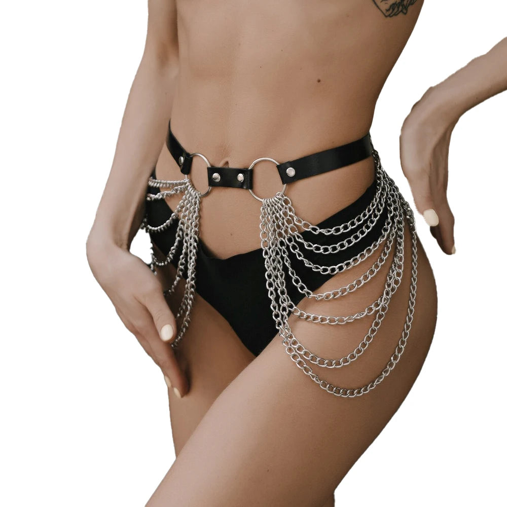 Fashion Harness Belts Women Body Chain Harness Waist corset belt Suspendore Adjustable Harness Gothic Clothing Accessories