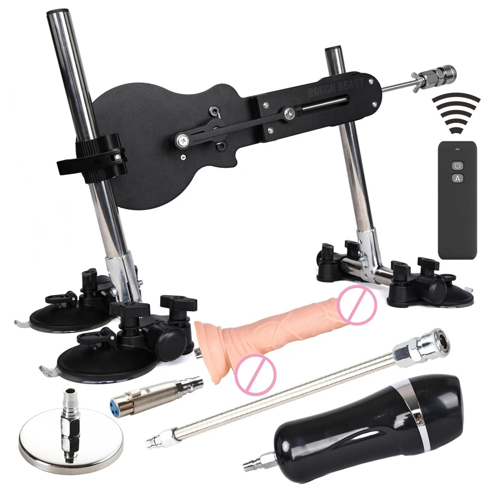 ROUGH BEAST Sex Machine Automatic with Dildo Attachment for Women Telescopic 120W Power Masturbation Machine Vac-U-Lock Sex Toys