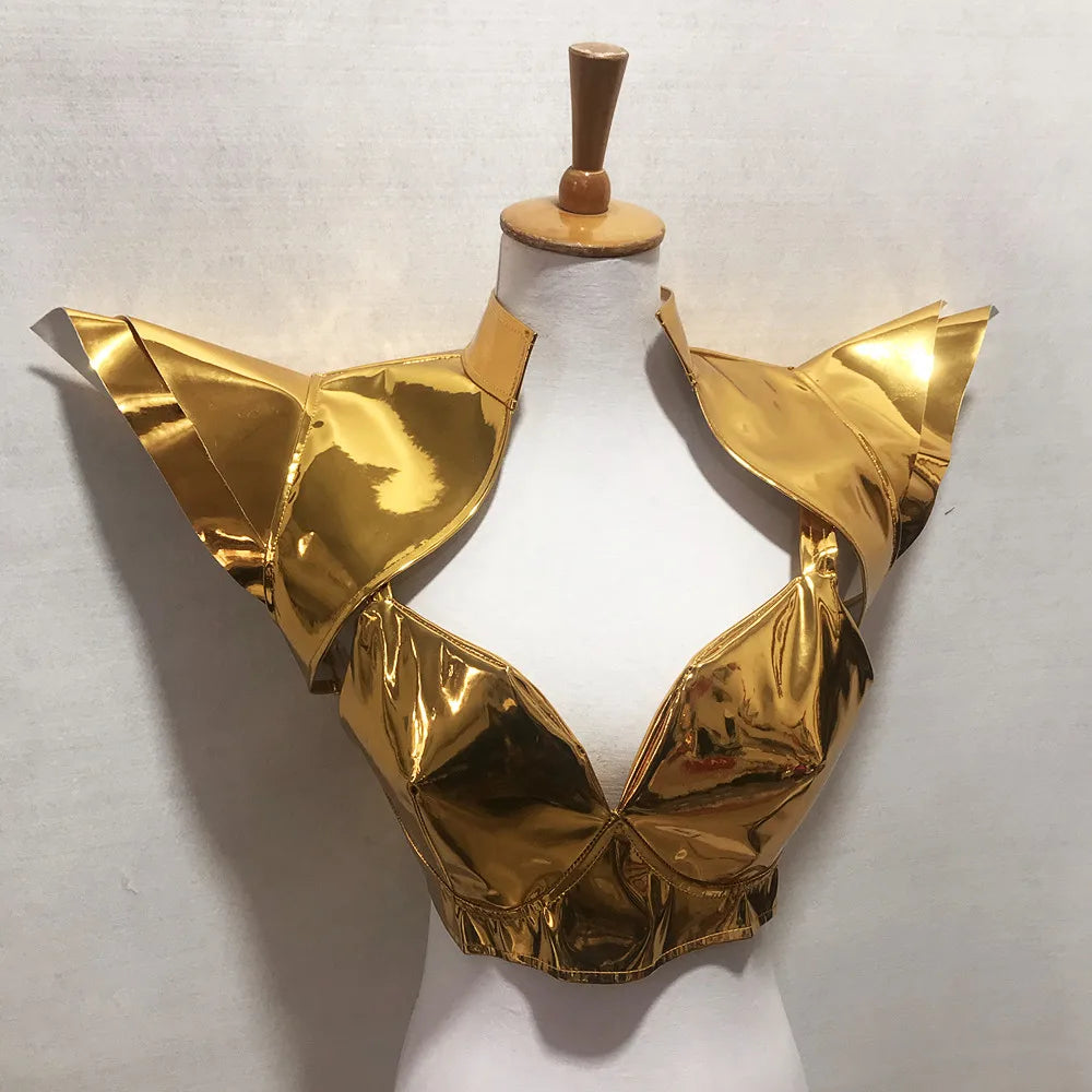 ASHBURN™ “SIREN PROTOCOL” Command Set – Gloss Bra Top + Mini Skirt + Obsidian Armor Jacket (3-Piece Ritual Ensemble)