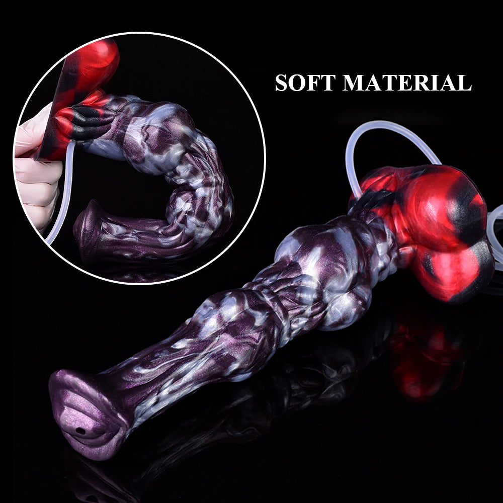 ASHBURN Huge Knot Squirting STALLION Dildo Silicone Water Spray