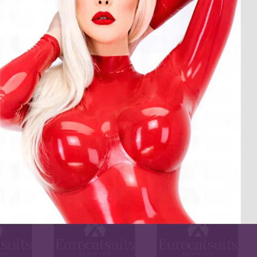 customized Catsuit   transparent Crotch Zip rubber suit women  sexy lingerie latex costume fetish fetish wear bodysuit