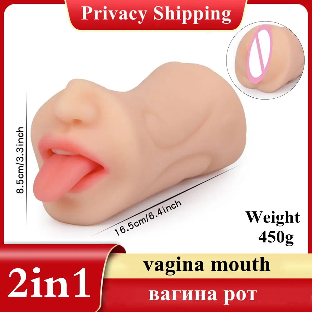 3 in 1 Male Masturbator Sex Doll Rubber Vagina for Men Pussy Pocket Men's Goods Toy Masturbators Erotic Toys Anal Soft Silicone