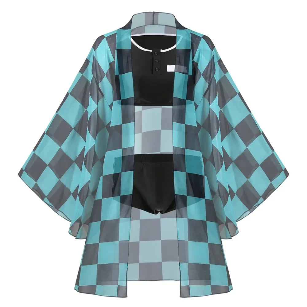 bilibili Demon Slayer Swimsuit Kochou Shinobu Kamado Tanjirou Nezuko Cosplay Costume Kimono Sexy Bikini Beach Swimwear