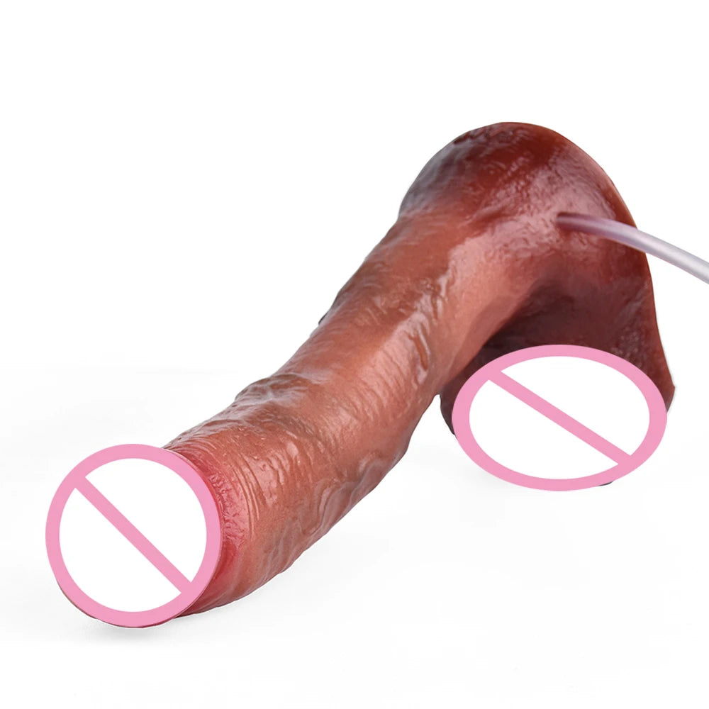 ASHBURN Lifelike Squirting Penis Silicone Ejaculation Large Realistic Dildo With Sucker Skin Touch