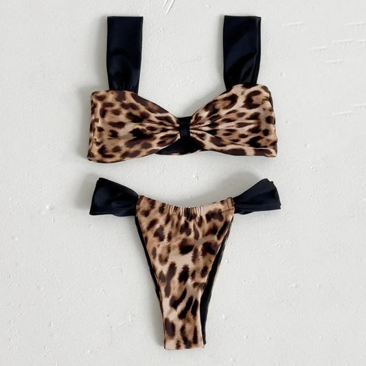 ASHBURNS Black Bikini 2024 Sexy Micro Mujer Bikini Set Women Swimsuits Female Swimwear Brazilian Biquini Swimming Suit Solid Beachwear