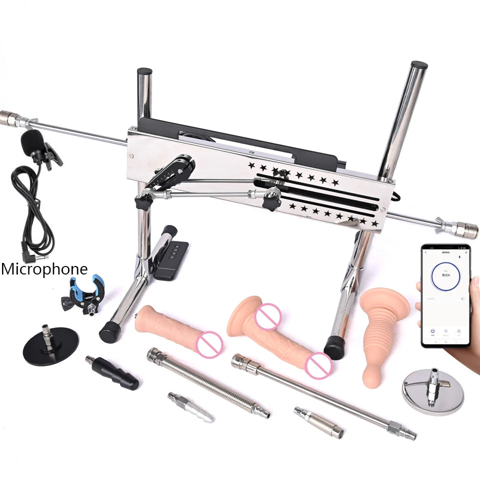 ROUGH BEAST Sex Machine for Women and Men 120W Power APP Control Masturbation Machine with Vac-U-Lock Dildos 2 People Sex Toys