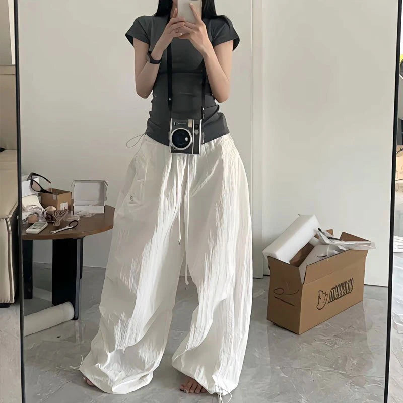 Oversized Sweatpants Women Y2K Streetwear White Wide Leg Joggers Harajuku Baggy Cargo Pants Summer Korean Casual Trousers New
