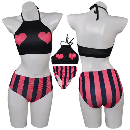 New Fashion Velvette Cosplay Cartoon Bikini Swimsuit Costume Roleplay Swimwear Outfits Halloween Carnival Party Suit