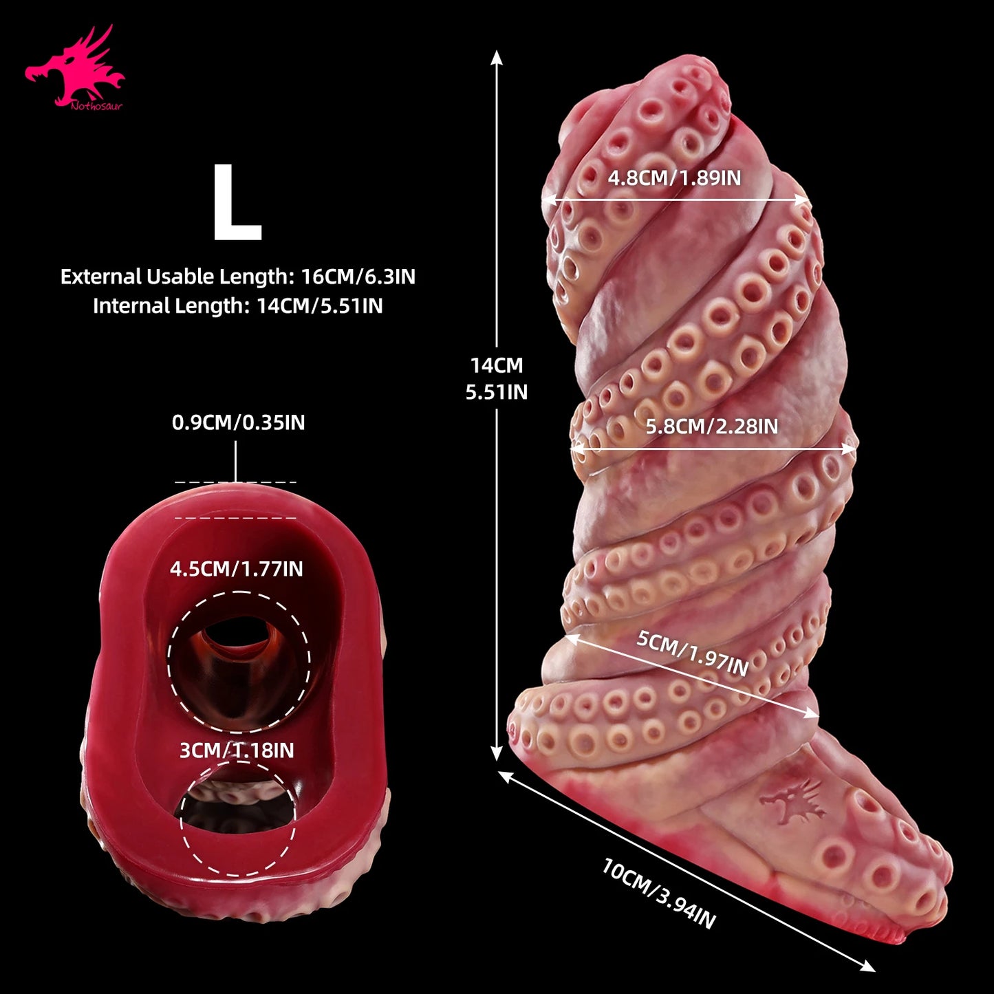 Nothosaur ALLA'S SNARE Penis Sleeve For Cock Enlargement Lengthen Man Reusable Condom Penis Ring Delayed Ejaculation tentacle