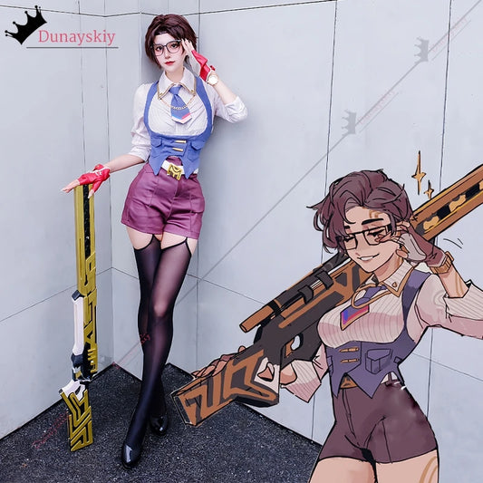 Chamber Cosplay Costume Game VALORANT Role-Play Suit (XS-L)Anime Fancy Party Vest Shirt Pants Halloween Uniforms Women's Dresses