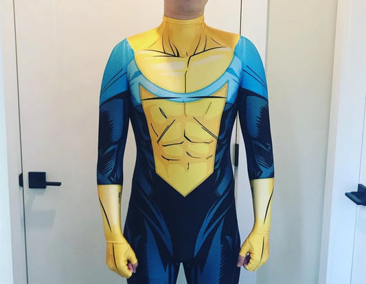 Halloween Invincible Cosplay Costume  Zentai Bodysuit Suit Mark Grayson Jumpsuits Adults