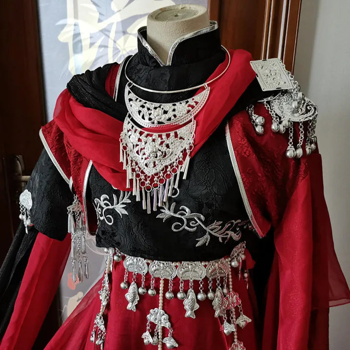 Chinese TV Series TGCF Tian Guan Ci Fu Xie Lian Hua Cheng Cosplay Costume Hua Cheng Loulan Cos Dress Hanfu Full Set