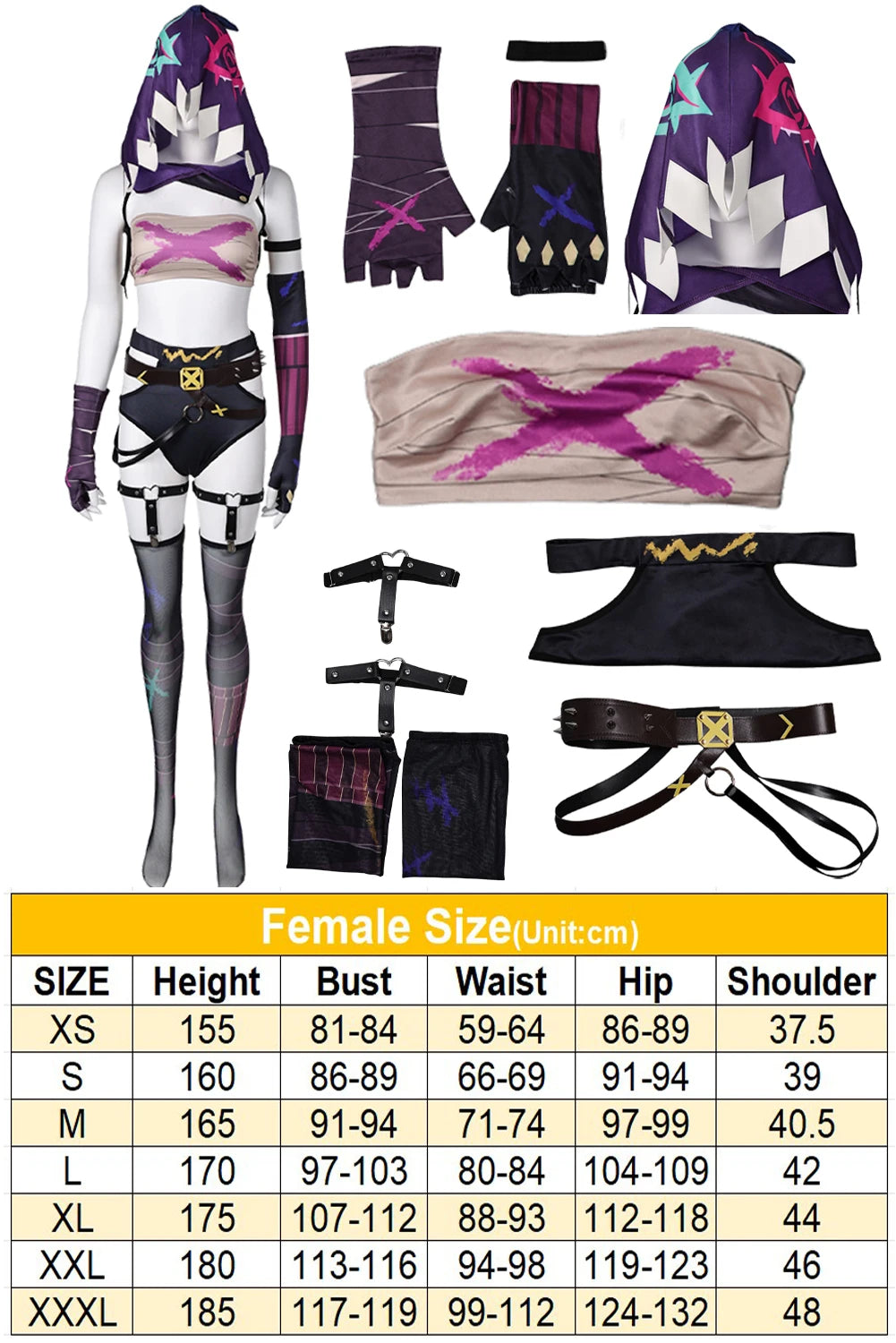 Jinx Cosplay Sexy Lingerie Costume Arcane Game LOL Jinx Sexy Uniform Women Role Play Dress Up Outfits Halloween Carnival Suits