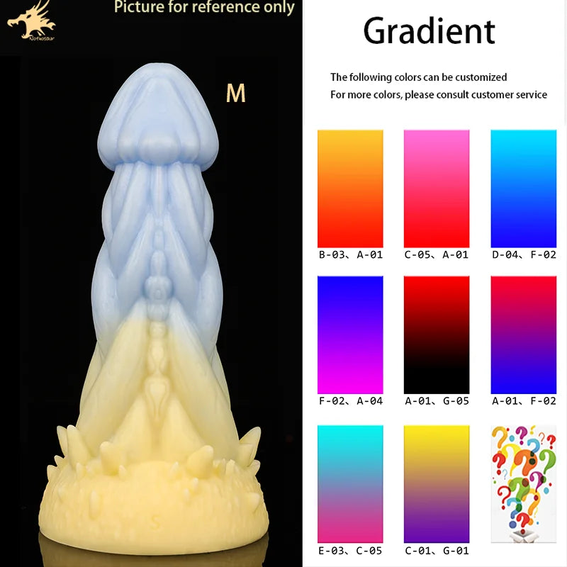 MOOM Liquid Silicone Anal Dildo Weird ALIEN Shape Huge MINI -XL