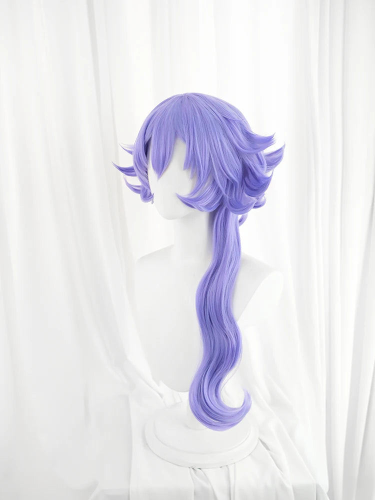 ROLECOS Game LOL Battle Bat Xayah Cosplay Wig 45cm Purple Color Women Xayah Wigs Heat Resistant Synthetic Hair