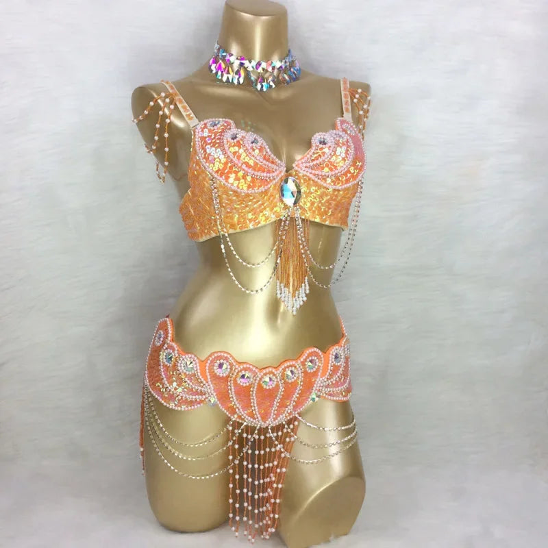 ASHBURN™ Beaded Luxe FESTIVAL Set – 3PC Festival Edition (Bra + Belt + Collar)