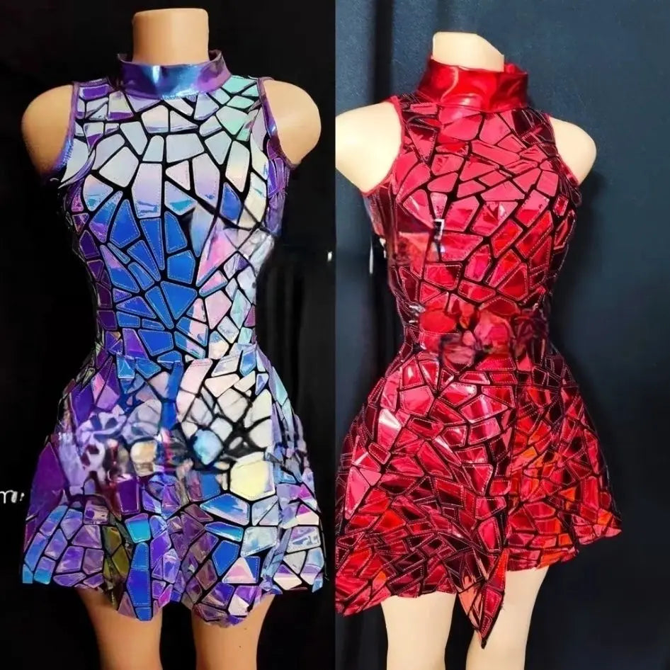 ASHBURN™ Shadow Bloom Ritual Set – Strapless Folded Mini Dress + Slim Zip Pant (2-Piece Look)