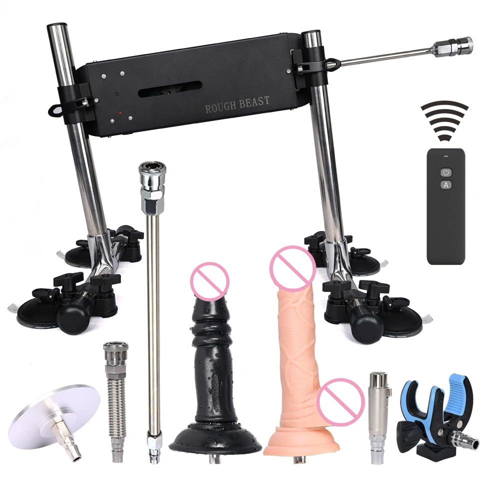 ROUGH BEAST Sex Machine for Women and Men 120W Power APP Control Masturbation Machine with Vac-U-Lock Dildos 2 People Sex Toys