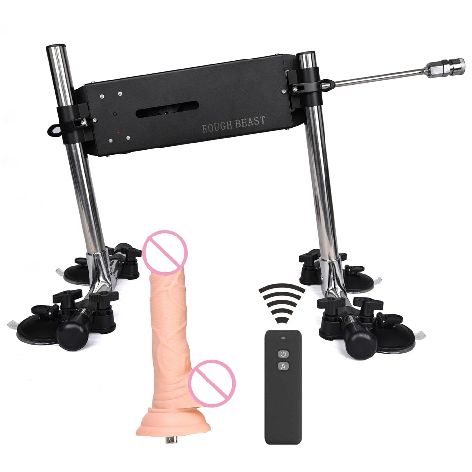 ROUGH BEAST Sex Machine Automatic with Dildo Attachment for Women Telescopic 120W Power Masturbation Machine Vac-U-Lock Sex Toys